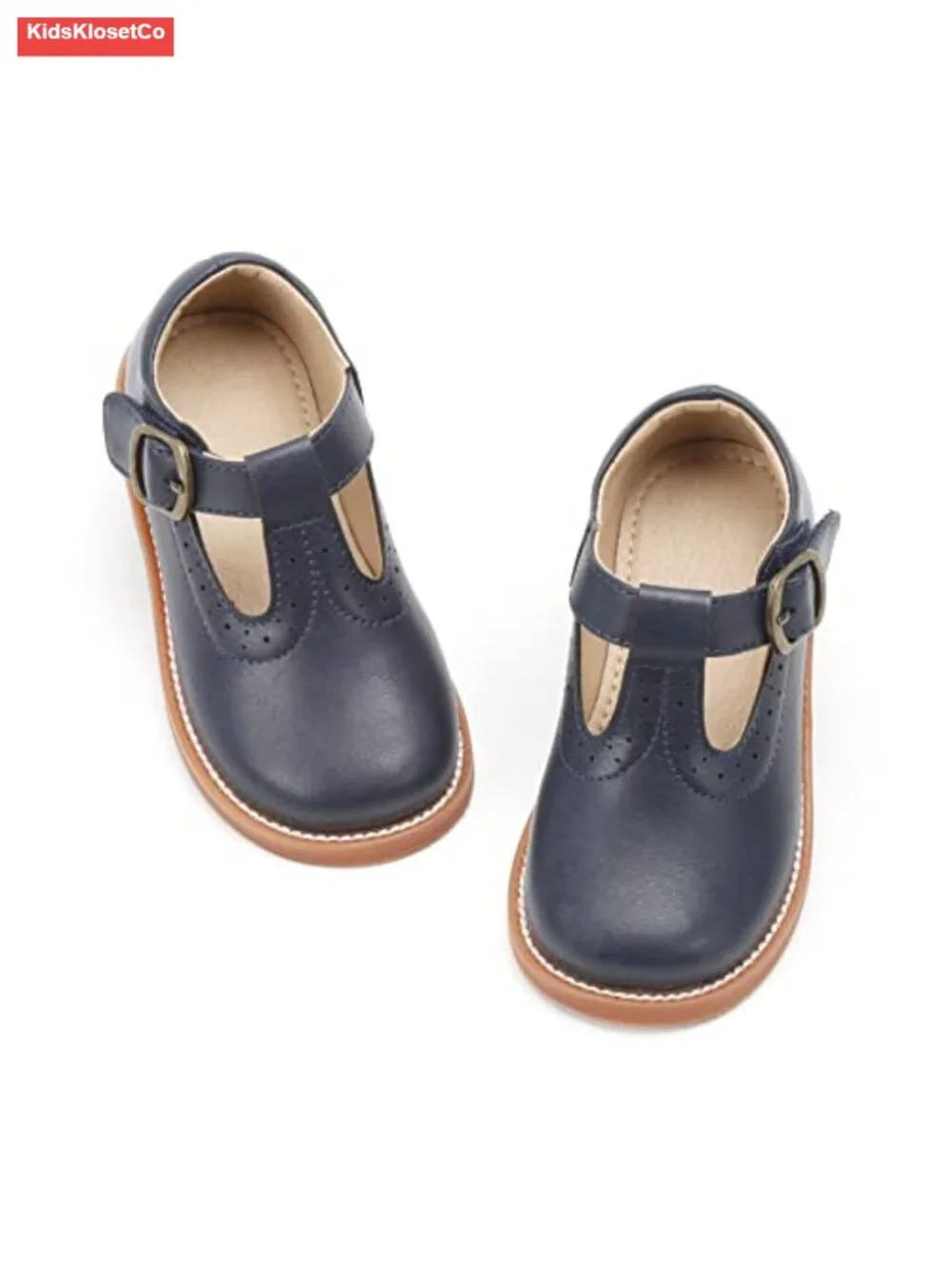 Toddler Girls Mary Jane Dress Shoes - Soft Microfiber Oxford, Hook & Loop